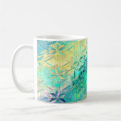 ステンドグラス雪片カラフルかわいい コーヒーマグカップ (左)