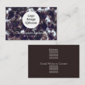 ステンドグラス霧がかった灰色の茶色の名刺 名刺 (正面/裏面)