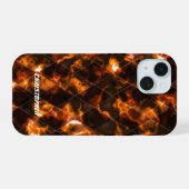 ステンドグラス霧金ゴールド iPhone 15ケース (裏面横)