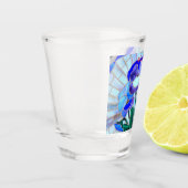 ステンドグラス青い花サンダー_コーブ ショットグラス (左)