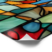 ステンドグラス青イルカ ポスター (コーナー)