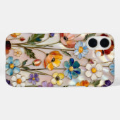 ステンドグラス風のカラフルな野生の花のiPhoneケース Case-Mate iPhoneケース (裏面 (横))