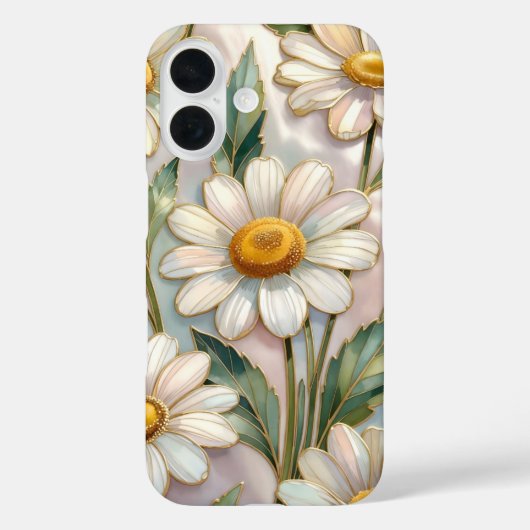 ステンドグラス風のダイジー iPhoneケース 花柄 Case-Mate iPhoneケース (裏面)