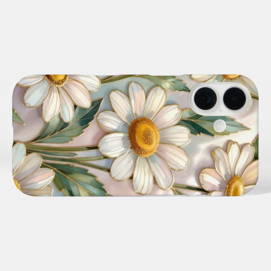 ステンドグラス風のダイジー iPhoneケース 花柄 Case-Mate iPhoneケース (裏面 (横))