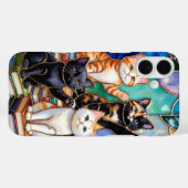ステンドグラス風の可愛い猫 スマホケース Case-Mate iPhoneケース (裏面 (横))