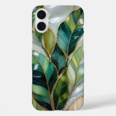 ステンドグラス風の葉のデザインのスマホケース Case-Mate iPhoneケース (裏面)