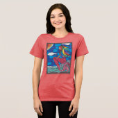 ステンドグラス風アートの人魚Tシャツ トライブレンドTシャツ (正面全面)