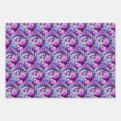 ステンドグラス風クリスマス天使 ラッピングペーパーシート (正面2)