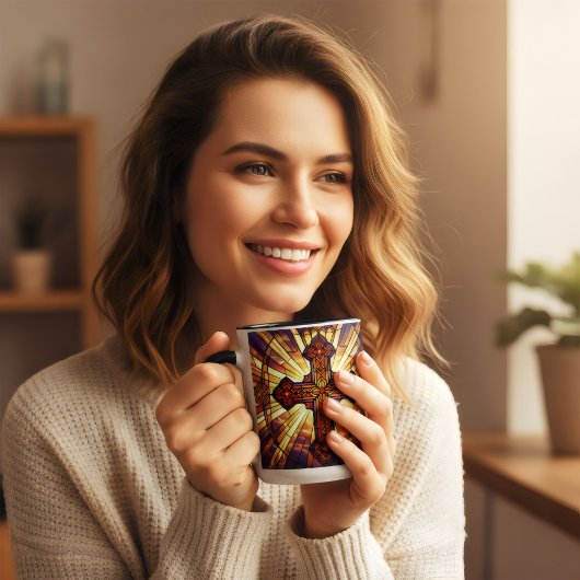 ステンドグラス風クロス イエス・キリストは王様 コーヒー マグカップ