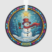 ステンドグラス風スノーマンクリスマスオーナメント 2025 オーナメント (裏面)