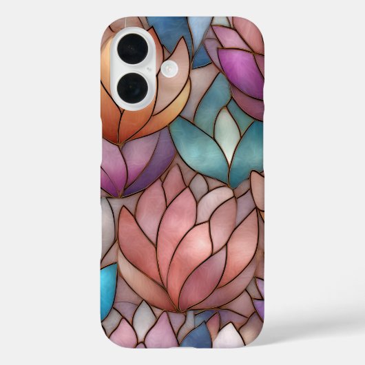 ステンドグラス風スマホケース 花モザイク Case-Mate iPhoneケース (裏面)