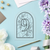 ステンドグラス風テーブルナンバー9 アクリル招待状 (インサイチュ (ウェディング))