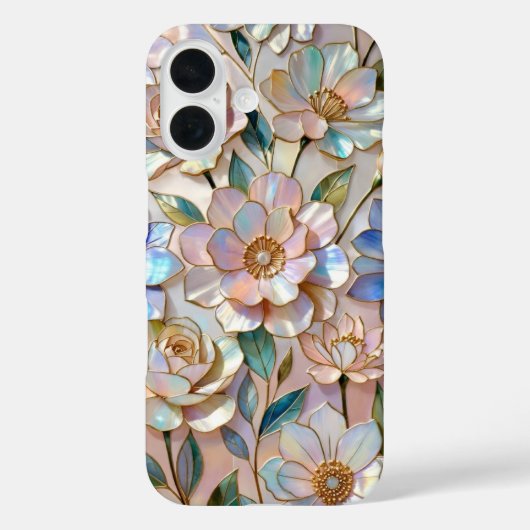 ステンドグラス風フラワーパステルカラー携帯ケース Case-Mate iPhoneケース (裏面)