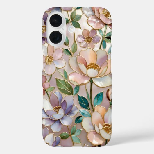 ステンドグラス風フラワーモチーフ携帯ケース ボタニカル Case-Mate iPhoneケース (裏面)