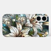 ステンドグラス風ホワイトユリ Case-Mate iPhoneケース (裏面 (横))