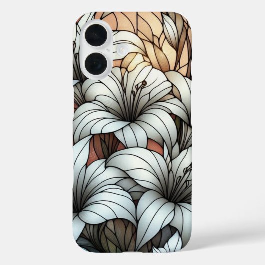 ステンドグラス風ホワイトリリー Case-Mate iPhoneケース (裏面)