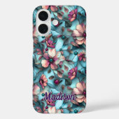 ステンドグラス風紫青の花柄 Case-Mate iPhoneケース (裏面)
