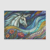 ステンドグラス馬の抽象芸術分離 薄葉紙 (正面)