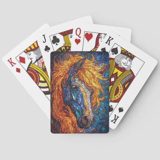 ステンドグラス馬デザイン トランプ (裏面)