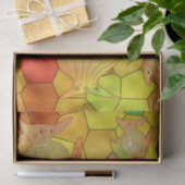 ステンドグラス魚タンク黄色のデコパージュ 薄葉紙 (ギフト)