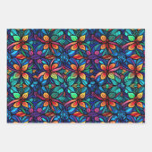 ステンドグラス鮮やかデザイン ラッピングペーパーシート (正面2)