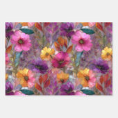 ステンドグラス鮮やかフローラ装飾紙セット ラッピングペーパーシート (正面3)