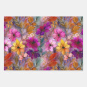 ステンドグラス鮮やかフローラ装飾紙セット ラッピングペーパーシート (正面2)