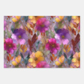 ステンドグラス鮮やかフローラ装飾紙セット ラッピングペーパーシート (正面)