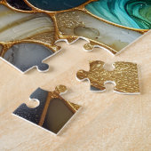 ステンドグラス鮮やかプードルイエローブルー ジグソーパズル (側面)