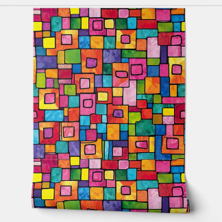 ステンドグラス鮮やかモザイク模様 壁紙