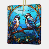 ステンドグラス鳥 セラミックオーナメント (左)