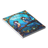 ステンドグラス鳥 ノートパッド (アングル)