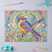 ステンドグラス鳥 薄葉紙 (クラフト)