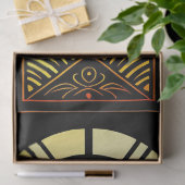 ステンドグラス黄色オレンジ色イラストレーション大 薄葉紙 (ギフト)