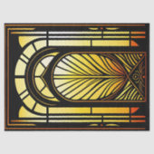 ステンドグラス黄色オレンジ色イラストレーション大 薄葉紙 (正面)