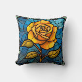 ステンドグラス黄色バラ クッション (正面)