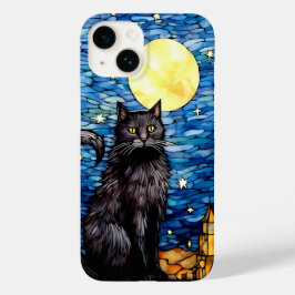 ステンドグラス黒猫の星空の夜 Case-Mate iPhone 14ケース