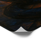 ステンドグラス黒猫ファンタジー作品 ポスター (角)