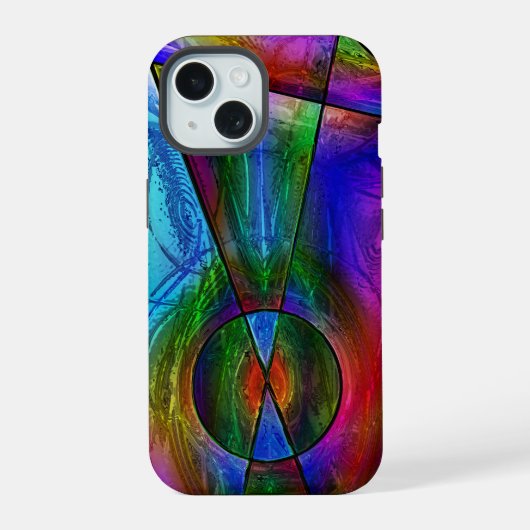 ステンドグラス1 iPhone 15ケース (裏面)