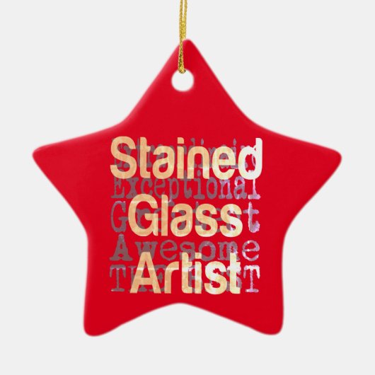 ステンドグラス・アーティスト超並外れた人 セラミックオーナメント (正面)