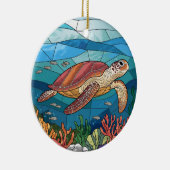 ステンドグラス・アート、ステンドグラス・シーカメ セラミックオーナメント (右)