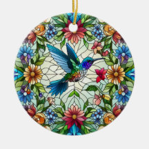 ステンドグラス・アート、ハミングバード・ステンドグラス