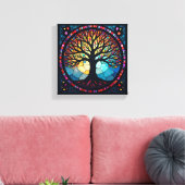 ステンドグラス・アート、命の木ステンドグラス キャンバスプリント (インサイチュ (リビング))