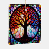 ステンドグラス・アート、命の木ステンドグラス セラミックオーナメント (右)