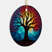 ステンドグラス・アート、命の木ステンドグラス セラミックオーナメント (右)