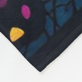 ステンドグラス・アート、命の木ステンドグラス フリースブランケット (角)