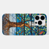 ステンドグラス・アート、命の木ステンドグラス iPhoneケース (裏面横)