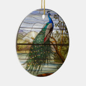 ステンドグラス・アート、孔雀ステンドグラス セラミックオーナメント (右)