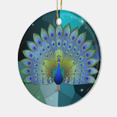 ステンドグラス・アート、孔雀ステンドグラス セラミックオーナメント (左)