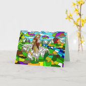 ステンドグラス・イエス・グリーティング・カード カード (黄色い花)